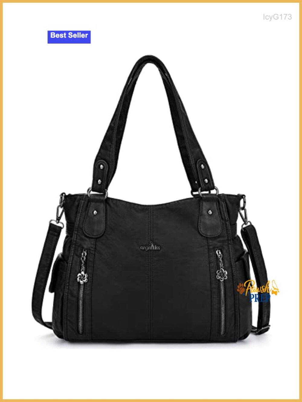 Women's Top-Handle Hobo Bag Vegan Leather Shoulder Tote Purse